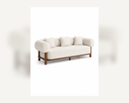 Noma Bouclé Three-Seat Sofa, clean three-quarter view